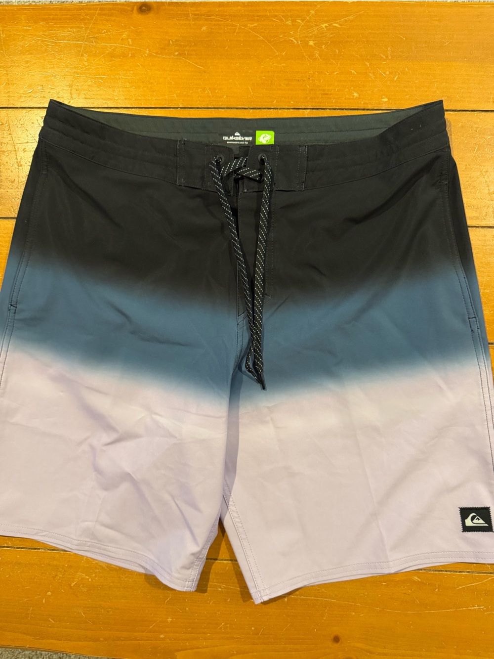 Quiksilver Black to Light Gray Ombre Hybrid Boardshorts